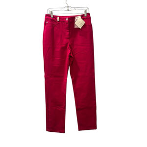 St, John Sport NWT Magenta Casual Women's Pants Size 8 Straight Leg Pink Cotton